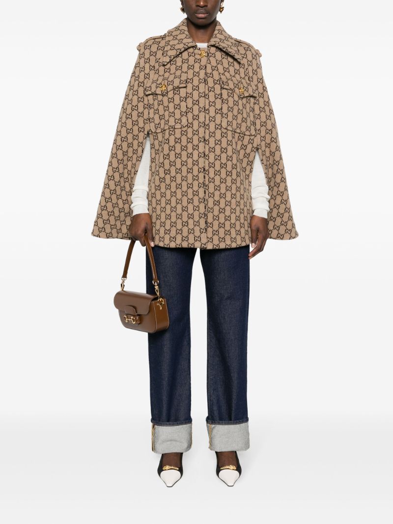 Gg Motif Wool Cape