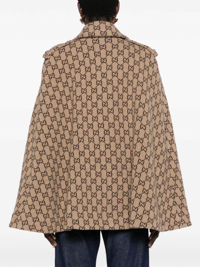 Gg Motif Wool Cape