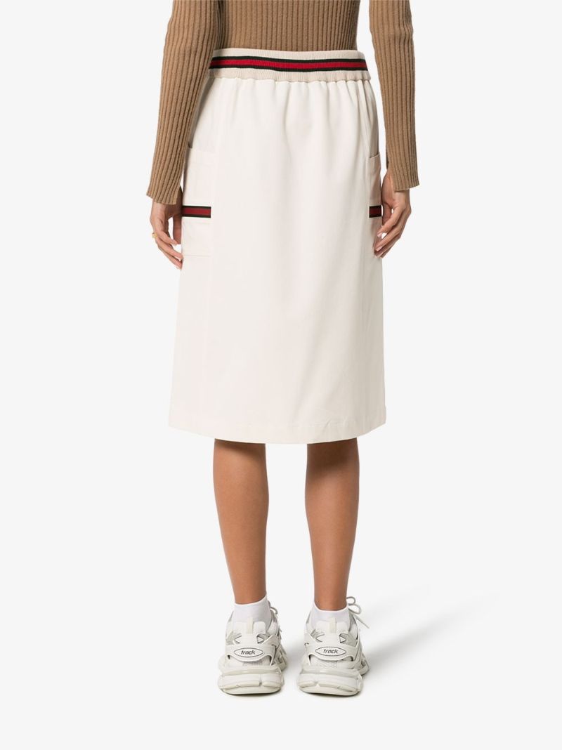 Web Stripe Track Midi Skirt