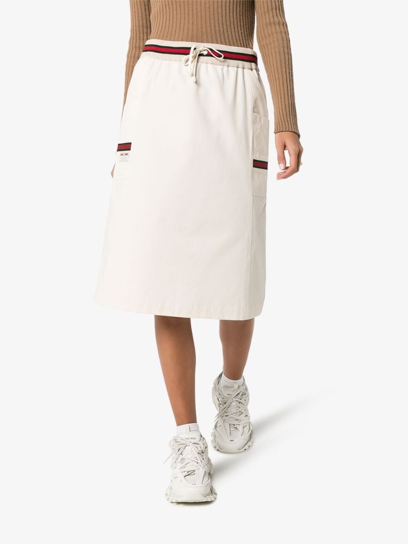 Web Stripe Track Midi Skirt