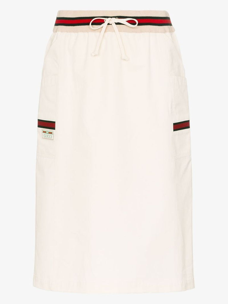 Web Stripe Track Midi Skirt