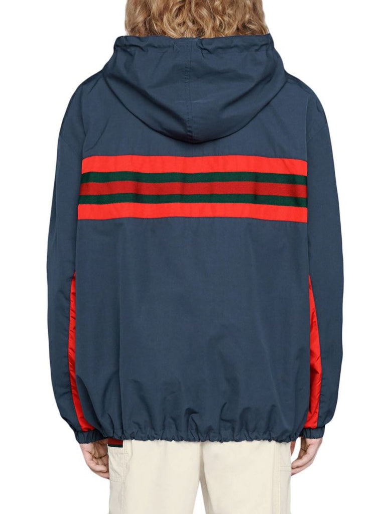 Web Stripe Logo Hooded Jacket