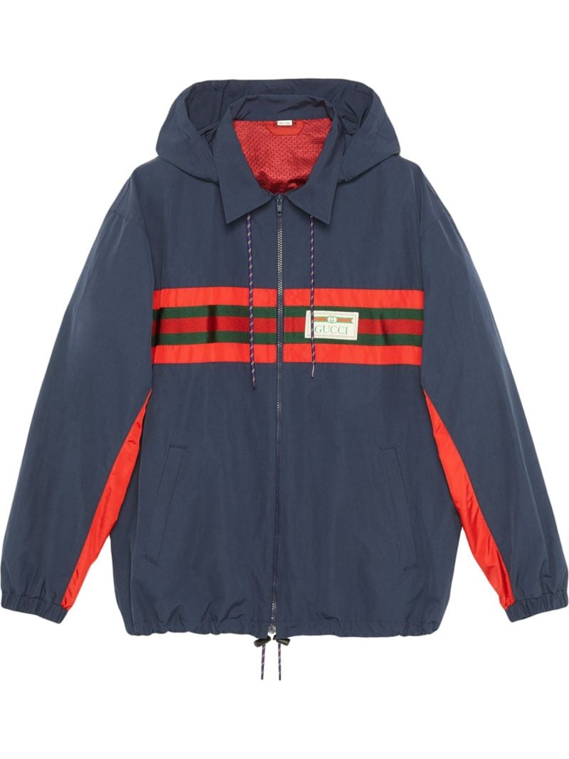 Web Stripe Logo Hooded Jacket