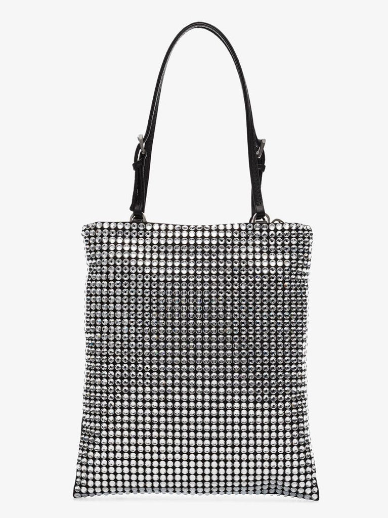 Black Crystal Embellished Tote Bag