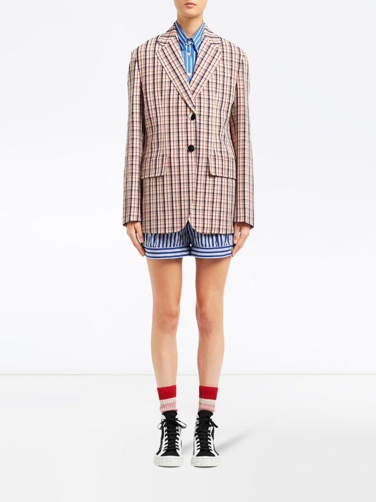 Micro Check Wool Blazer
