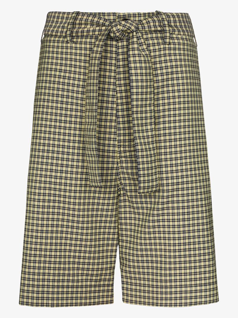 Tie Waist Check Shorts