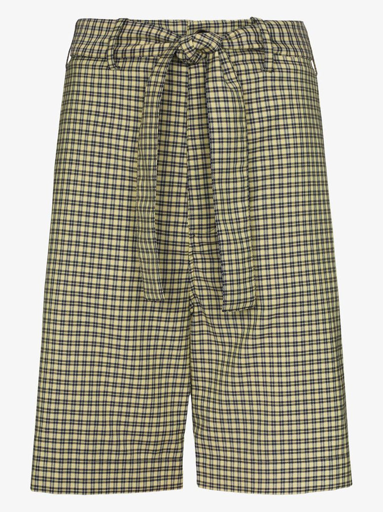 Tie Waist Check Shorts