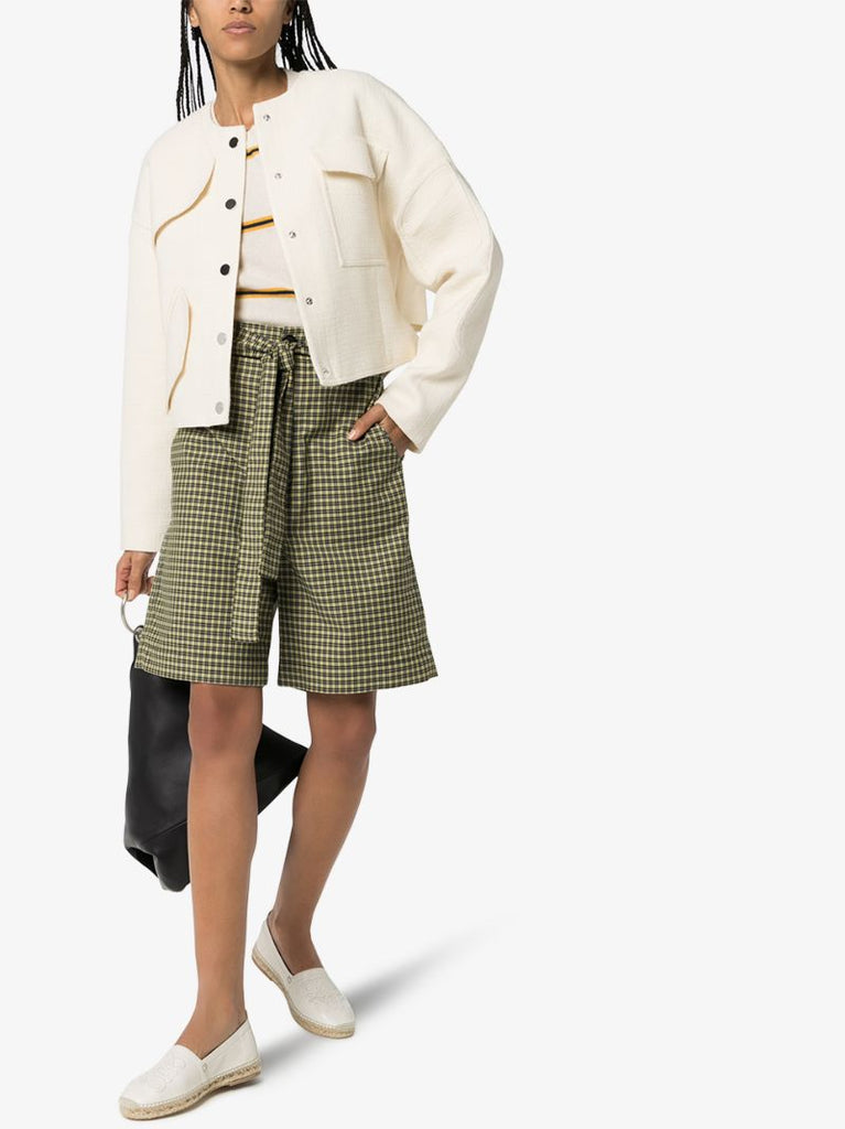 Tie Waist Check Shorts