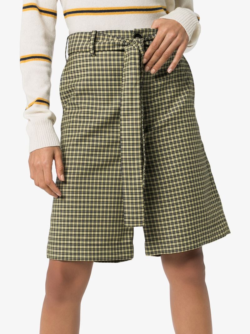 Tie Waist Check Shorts