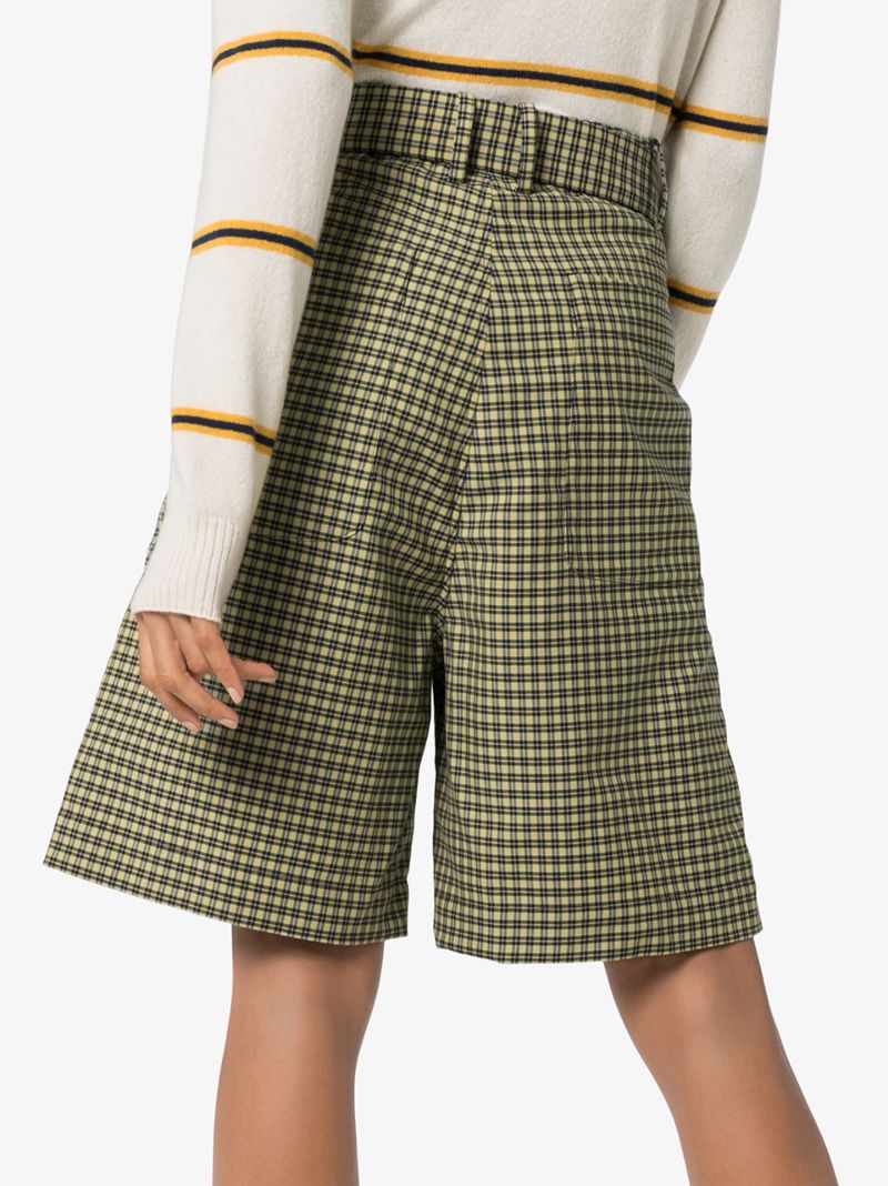 Tie Waist Check Shorts