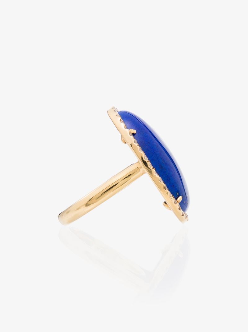 18k Yellow Gold Lapis Lazuli Diamond Ring