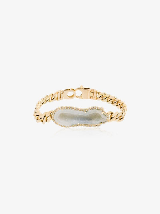 18k Yellow Gold Diamond Geode Bracelet