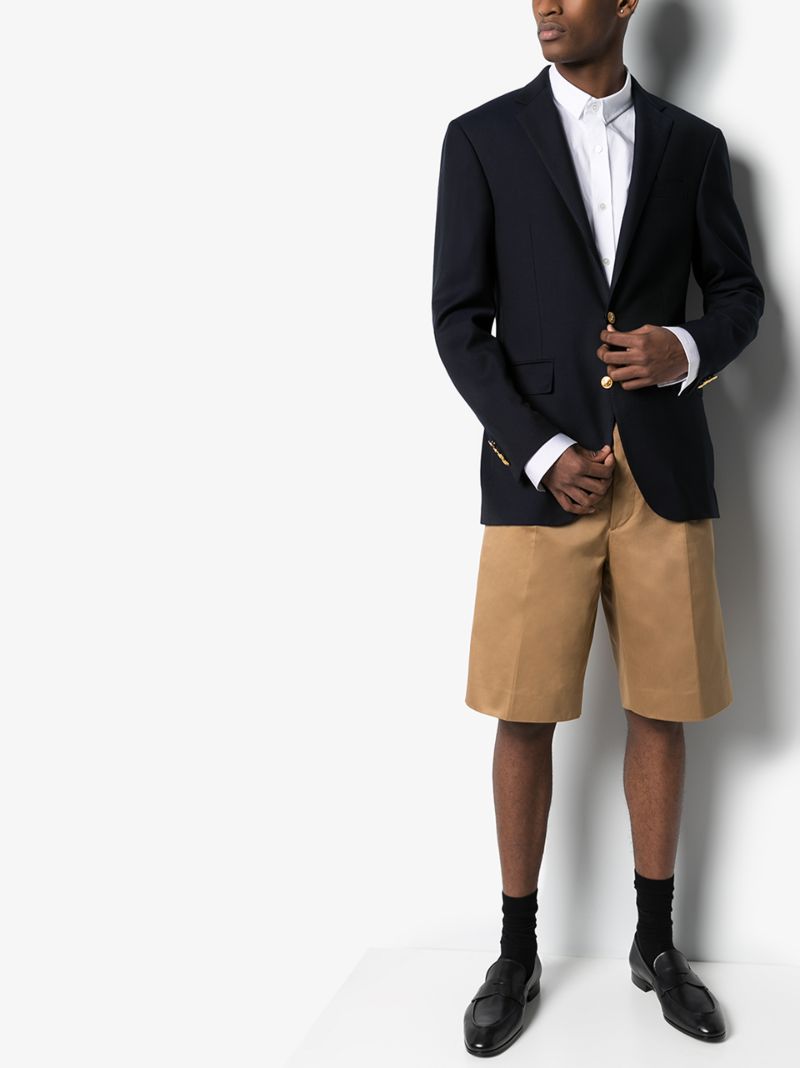 Blue Single-breasted Wool Blazer
