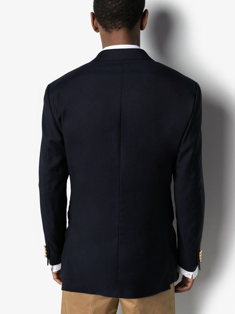 Blue Single-breasted Wool Blazer