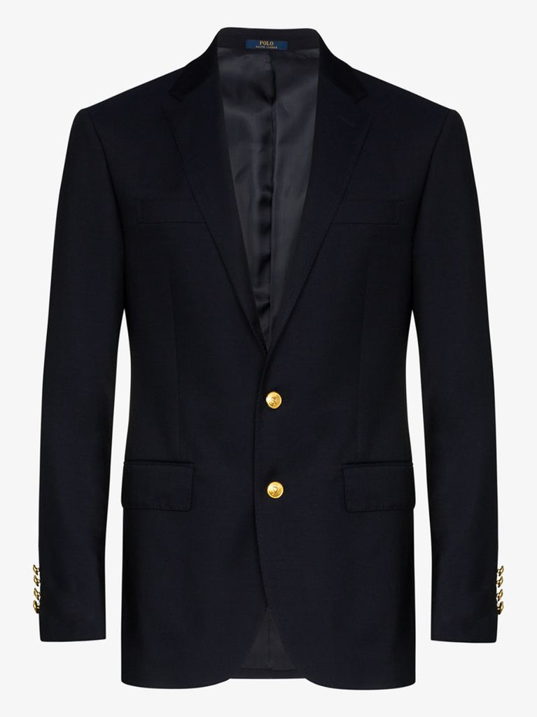 Blue Single-breasted Wool Blazer