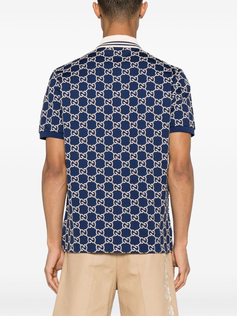 Blue Gg Supreme Embroidered Polo Shirt