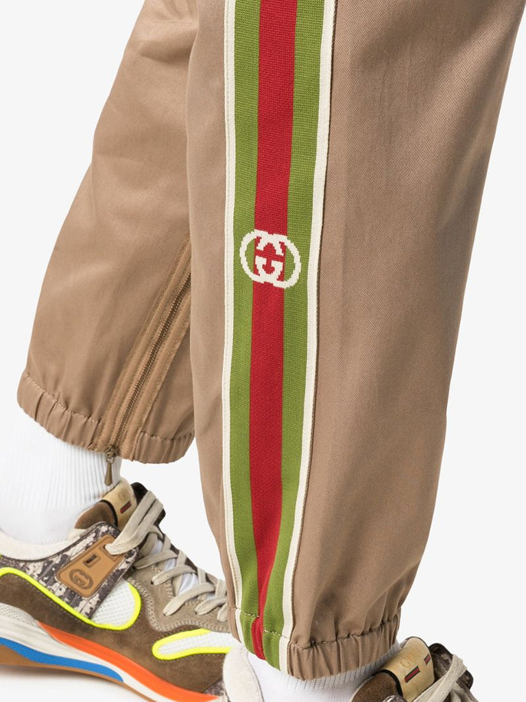 Web Stripe Cotton Trousers