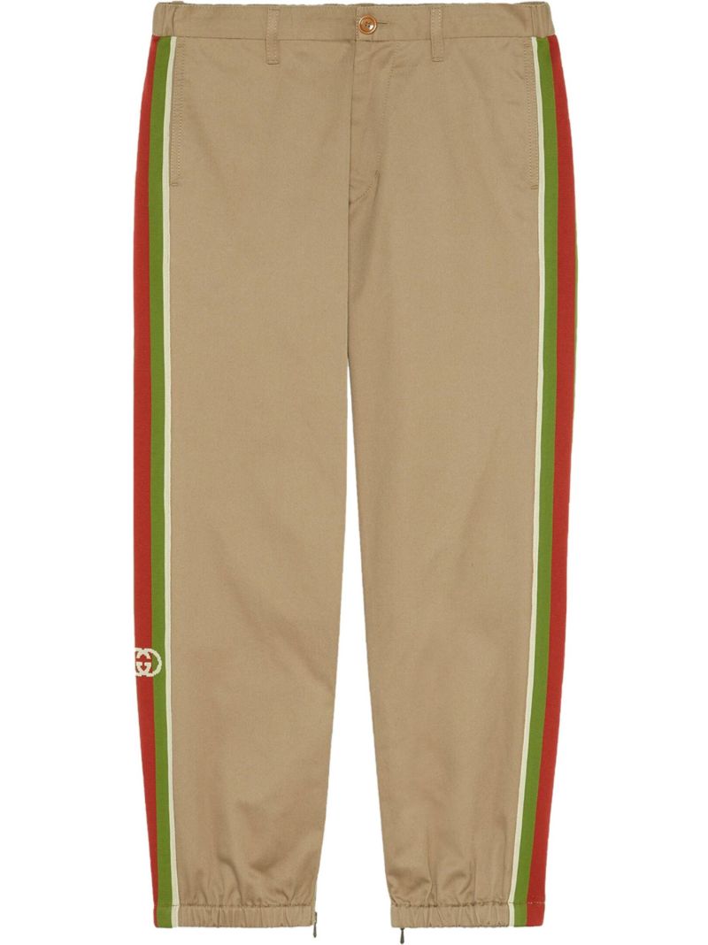 Web Stripe Cotton Trousers