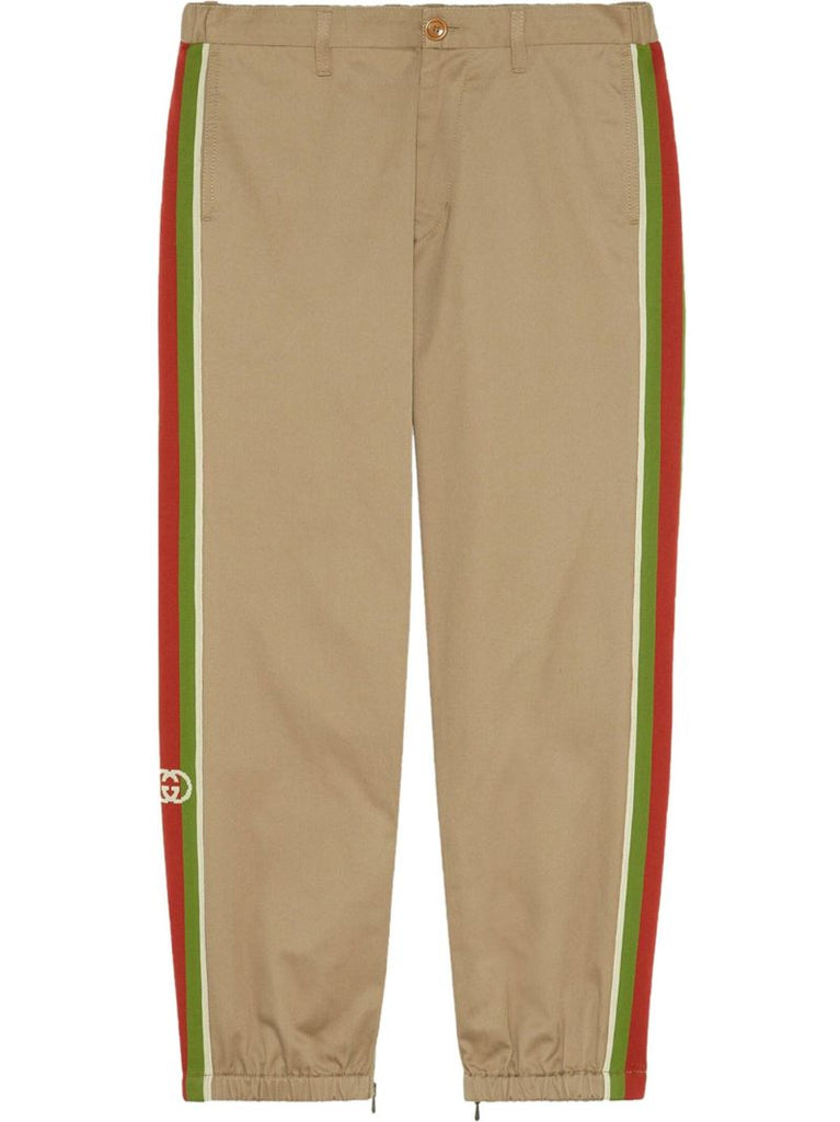 Web Stripe Cotton Trousers