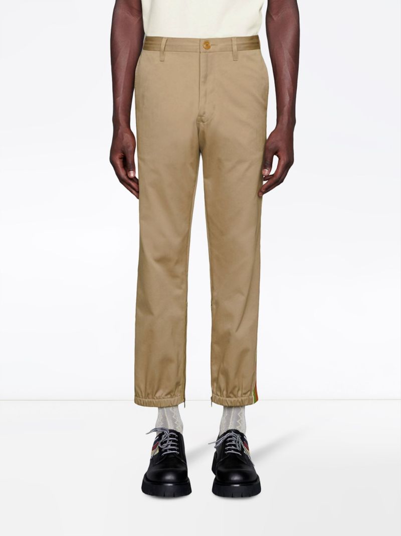 Web Stripe Cotton Trousers