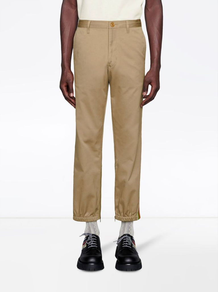 Web Stripe Cotton Trousers