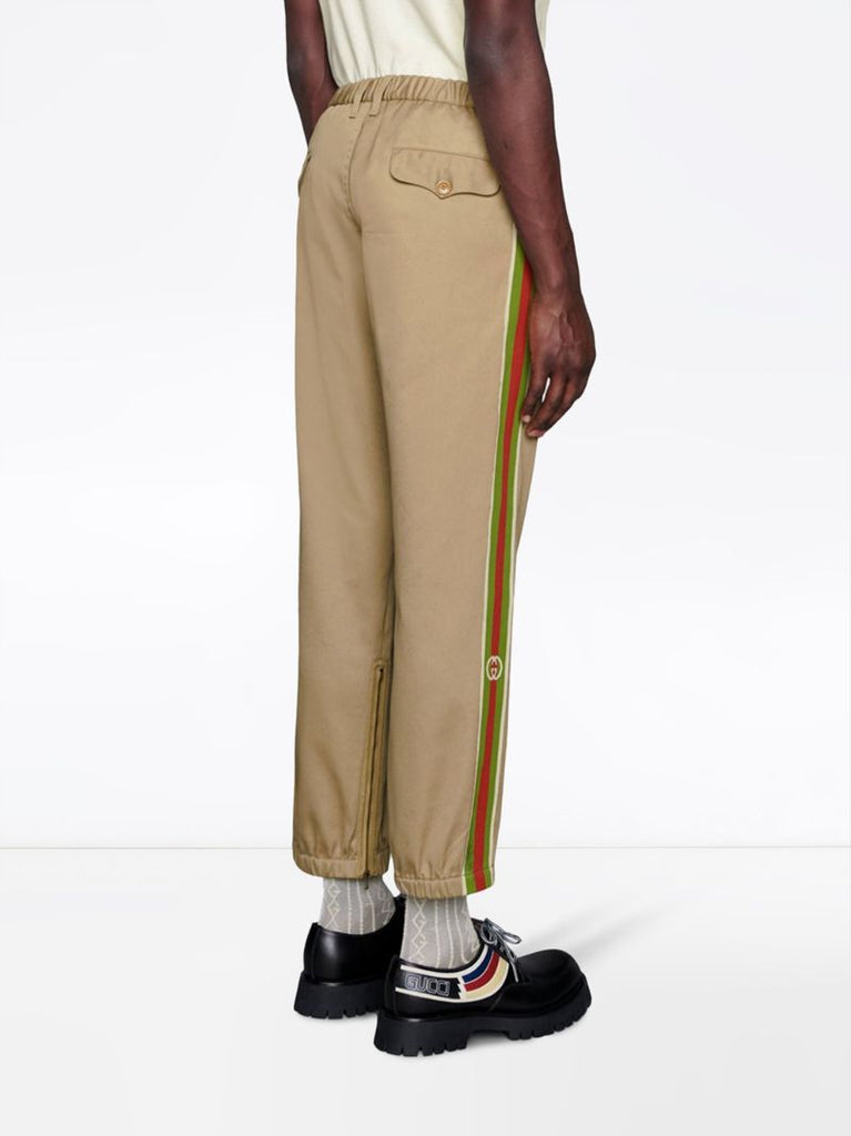 Web Stripe Cotton Trousers