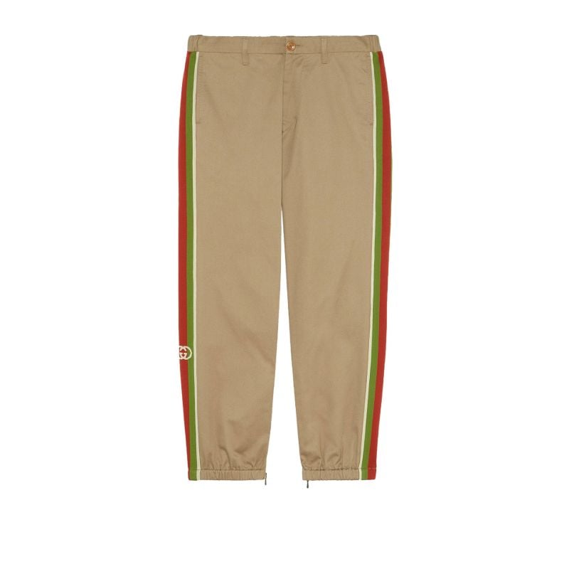 Web Stripe Cotton Trousers