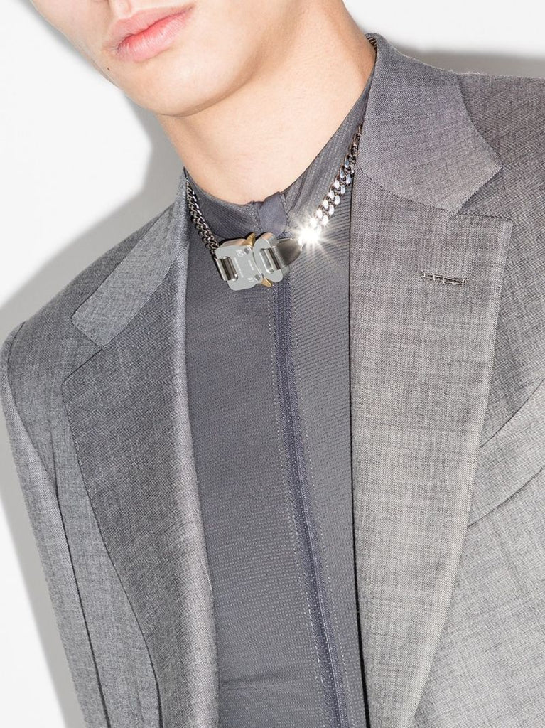 Silver Tone Buckle Chain Necklace