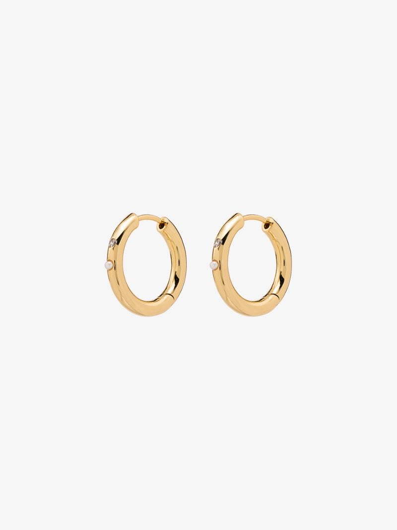 18k Gold-plated Brigitte Pearl Hoop Earrings