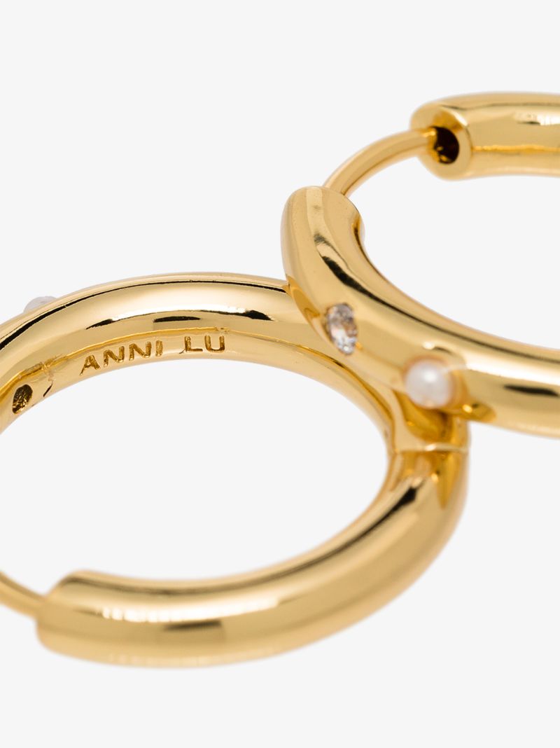 18k Gold-plated Brigitte Pearl Hoop Earrings