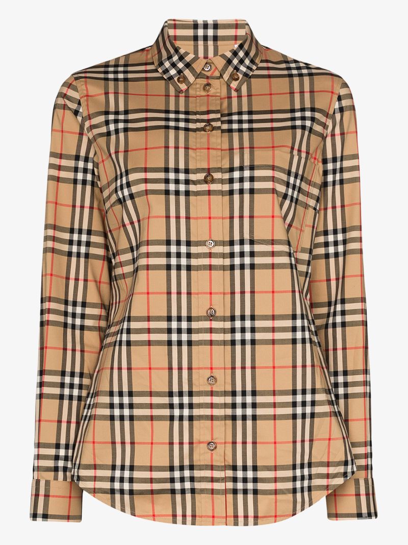 Beige Vintage Check Shirt