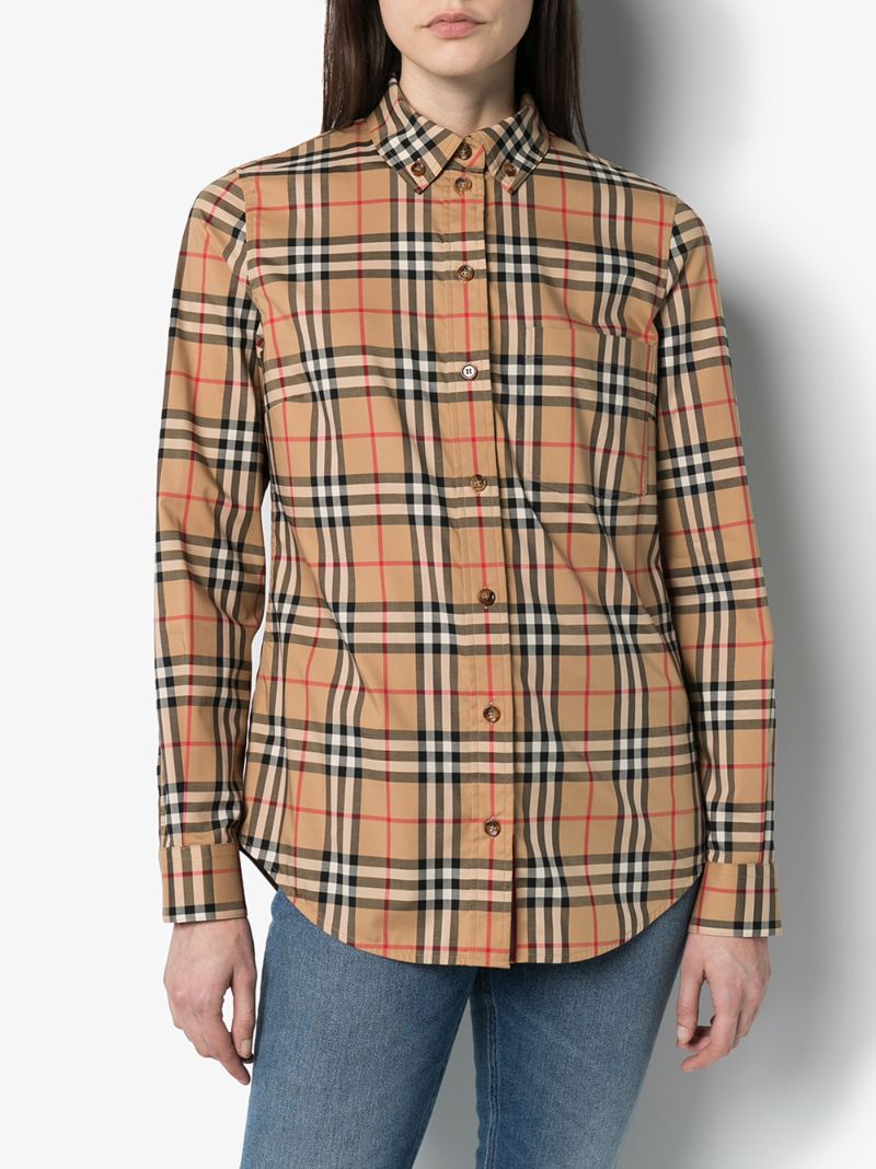 Beige Vintage Check Shirt