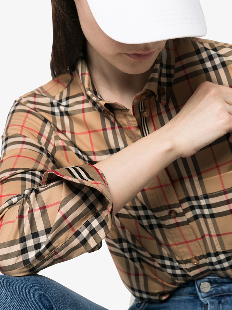 Beige Vintage Check Shirt