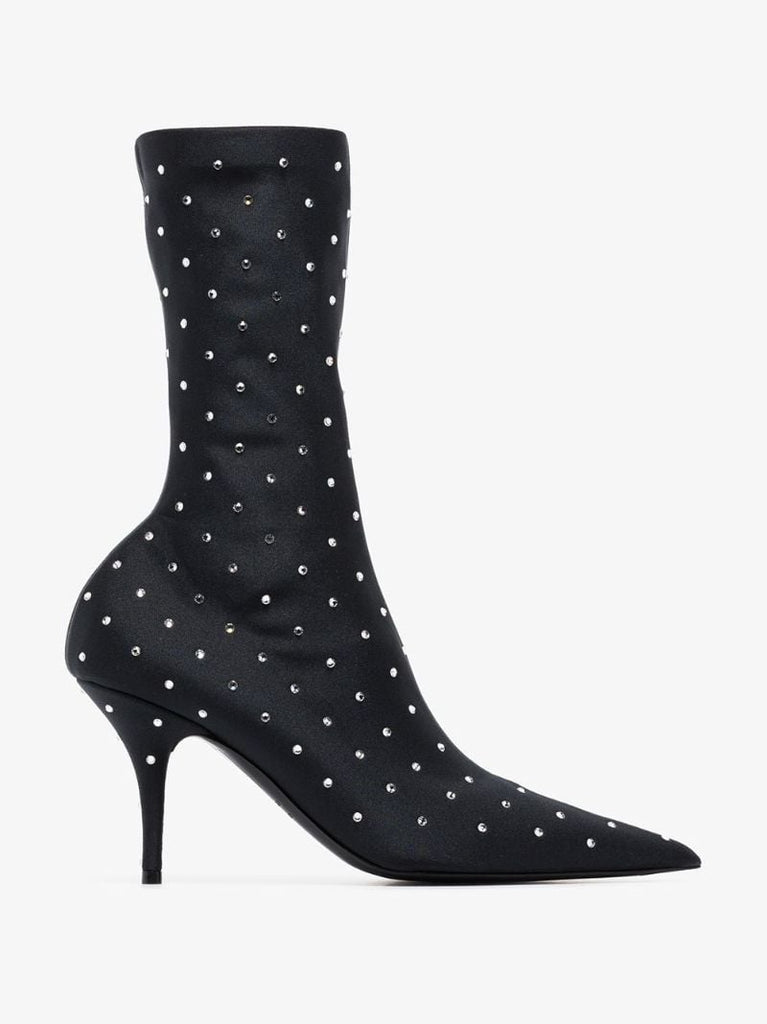 Black Knife 80 Rhinestone Ankle Boots