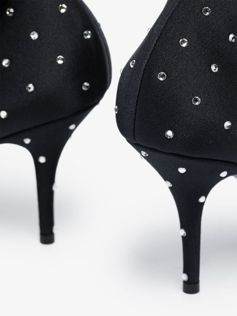 Black Knife 80 Rhinestone Ankle Boots