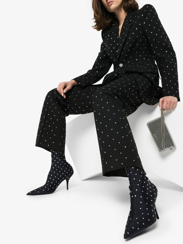 Black Knife 80 Rhinestone Ankle Boots