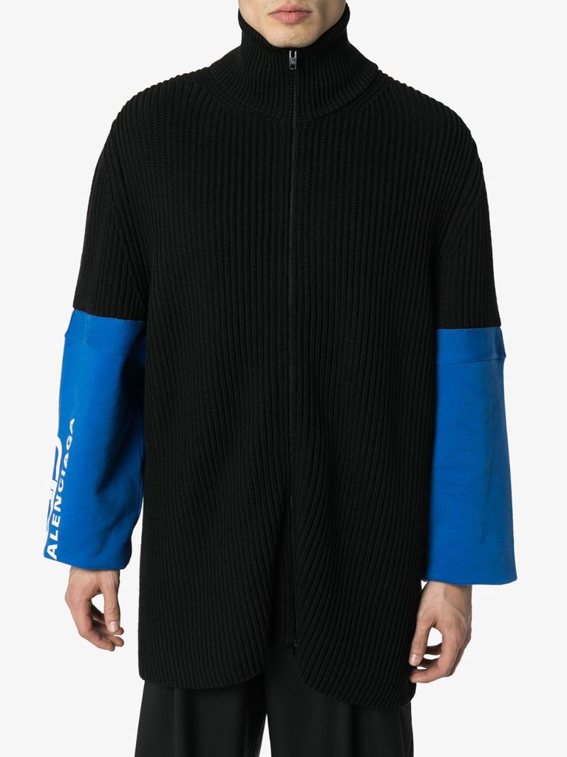 Contrast Panel Knitted Sweatshirt