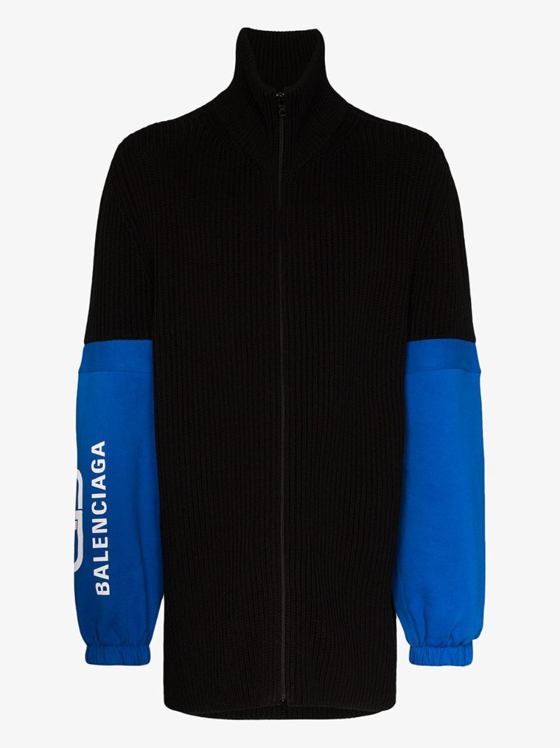 Contrast Panel Knitted Sweatshirt