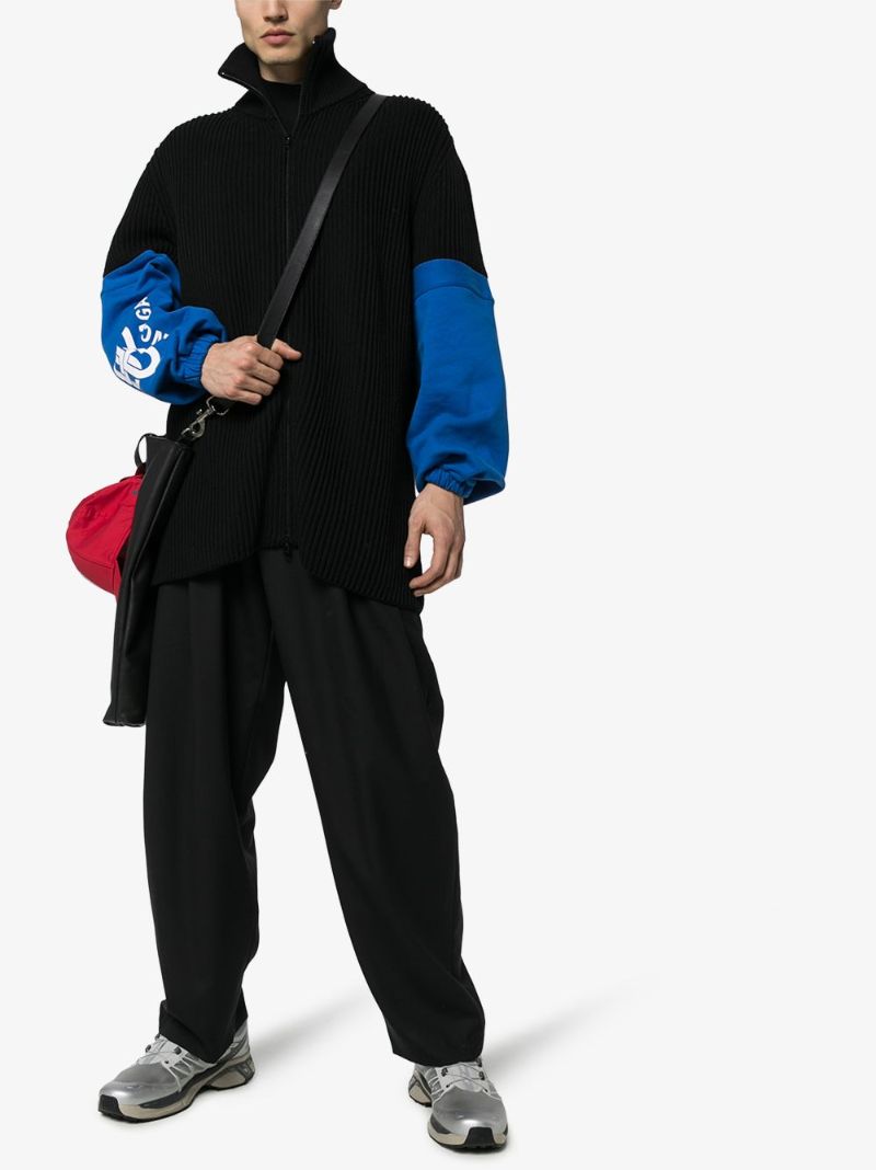 Contrast Panel Knitted Sweatshirt