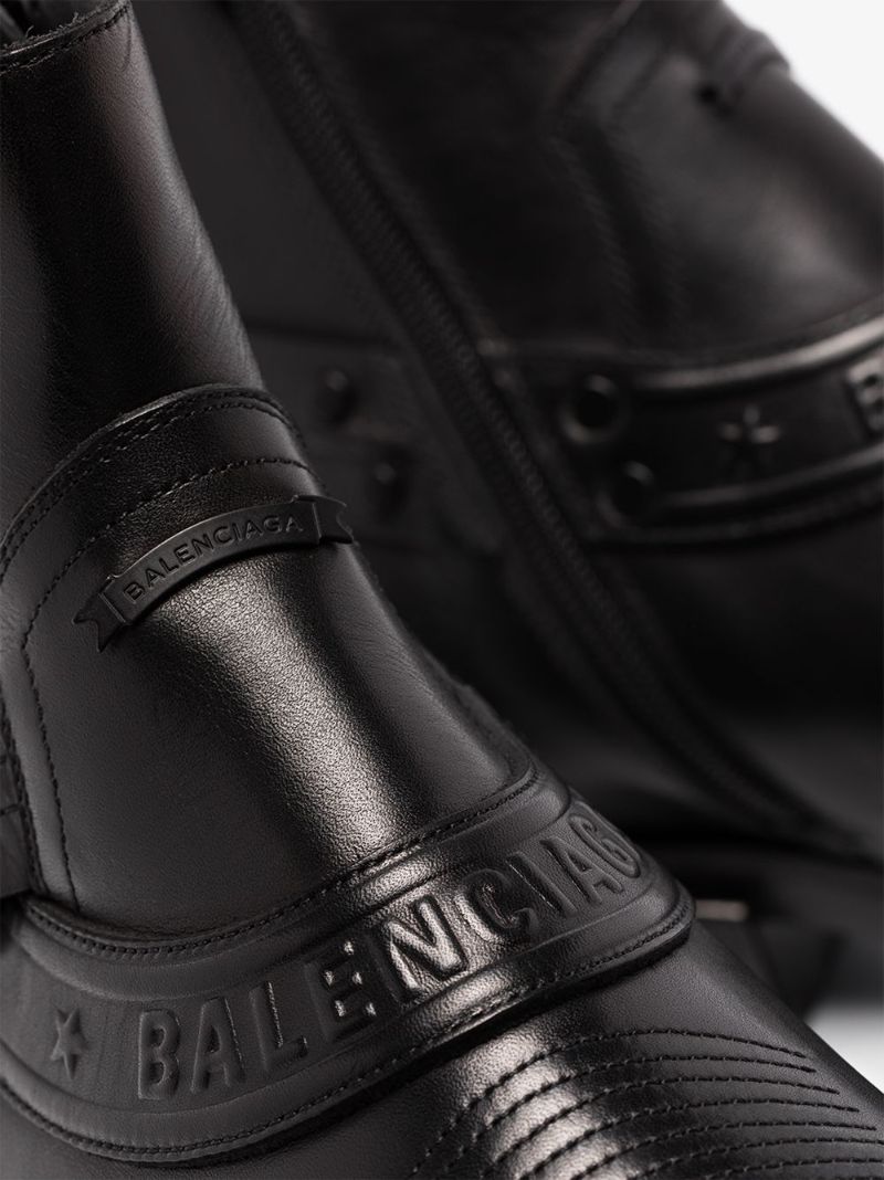 Black Santiago Leather Boots