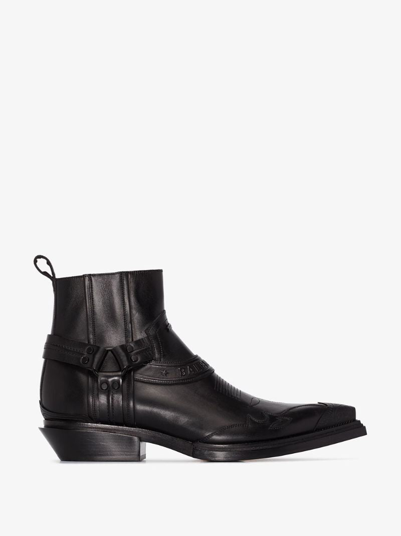 Black Santiago Leather Boots