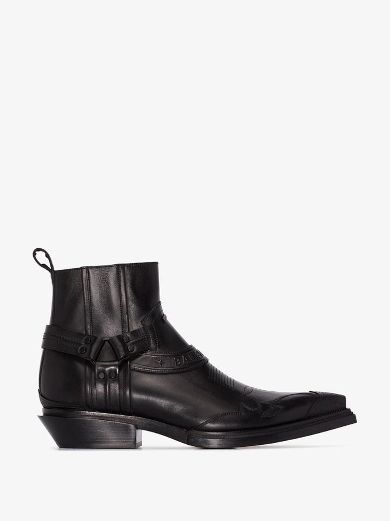 Black Santiago Leather Boots