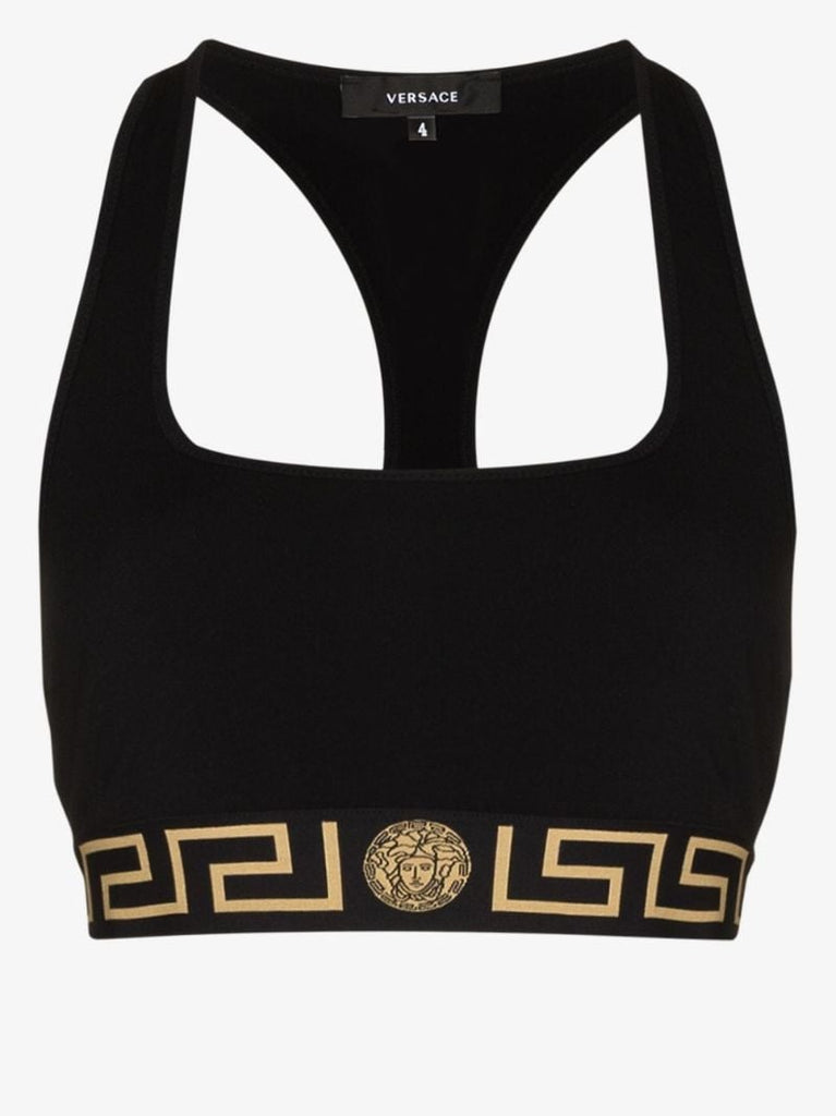 Black Greca Border Bralette