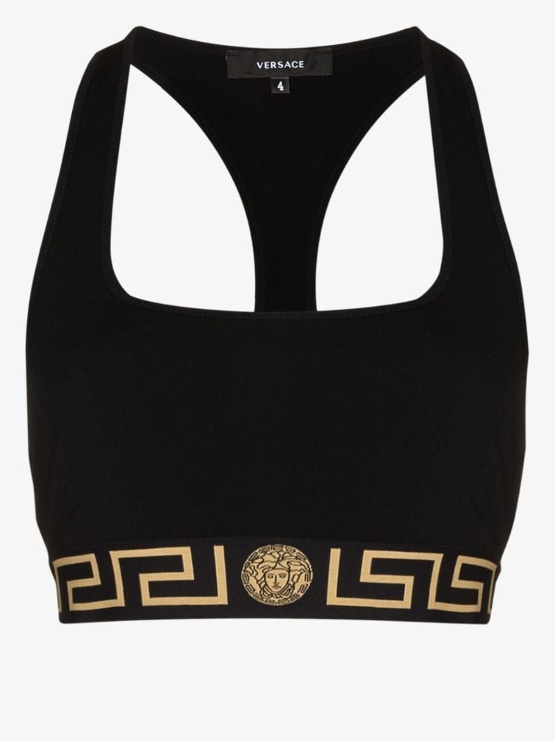 Black Greca Border Bralette