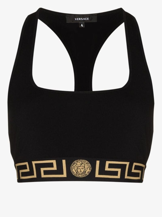 Black Greca Border Bralette