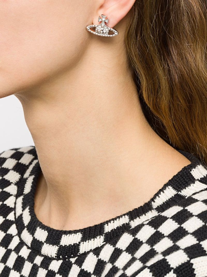 Silver-tone Orb Stud Earrings