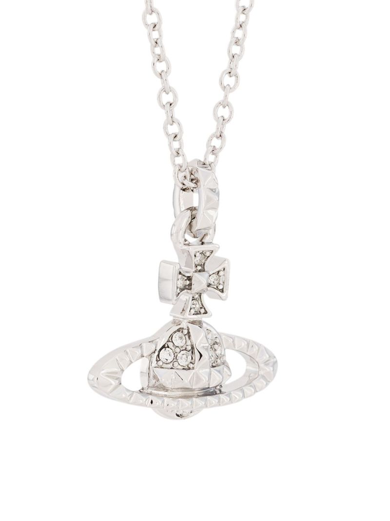 Silver-tone Mayfair Bas Relief Pendant Necklace