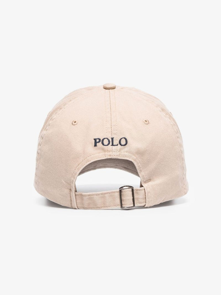Beige Embroidered Logo Cotton Cap