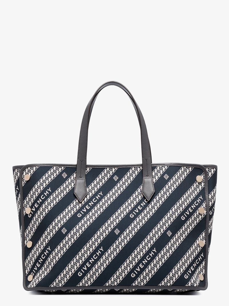 Navy Bond Chain Medium Tote Bag