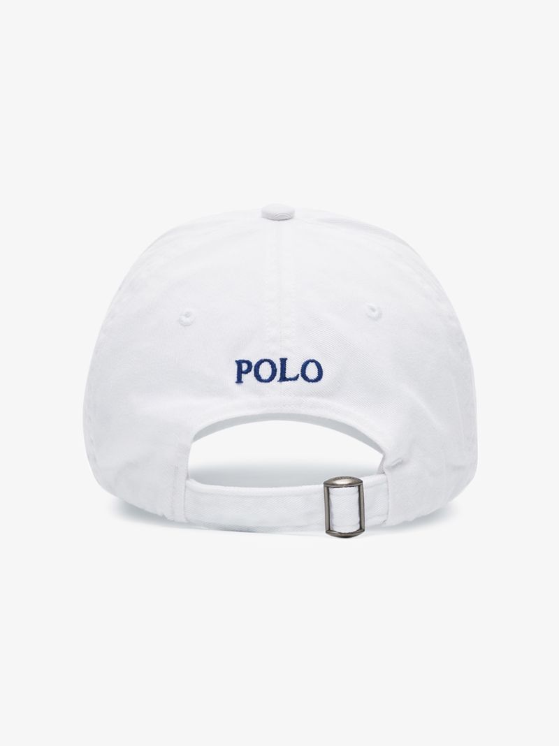 White Logo Embroidered Cotton Cap